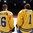 MONTREAL, CANADA - DECEMBER 26: Sweden Oliver Kylington #7, Carl Grundstrom #16, Felix Sandstrom #1 and Joel Eriksson Ek #20 look on during the national anthem after a 6-1 preliminary round win over Denmark at the 2017 IIHF World Junior Championship. (Photo by Andre Ringuette/HHOF-IIHF Images)

